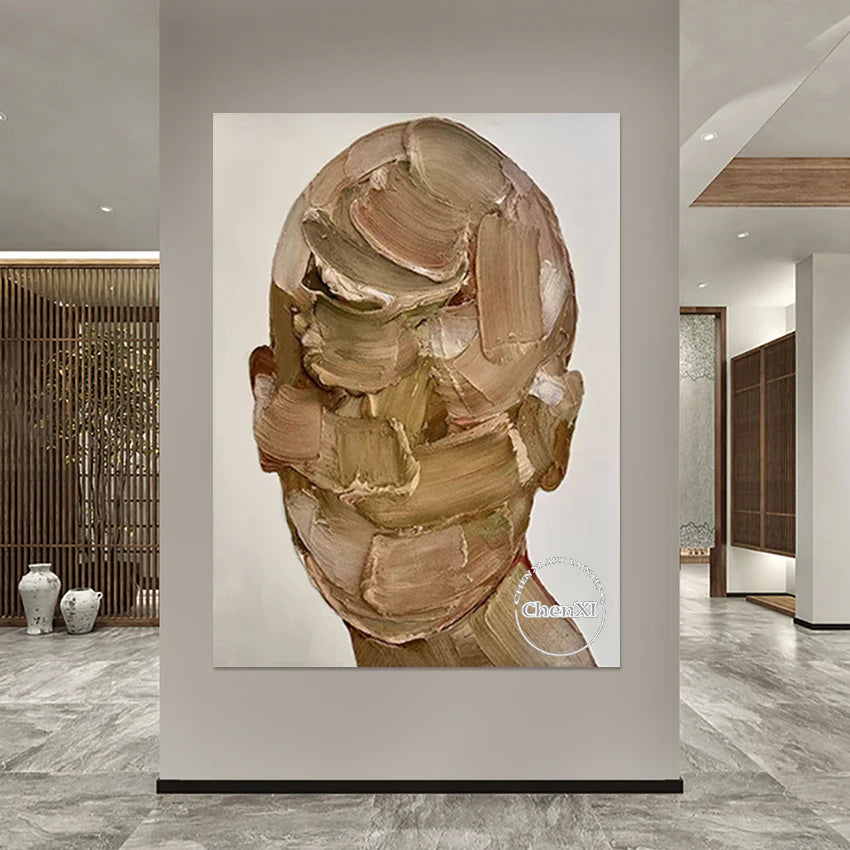 Knife Painting Frameless Thick Acrylic Design Modern Abstract Textured Canvas Art Handmade Picture Figure Oil Paintings Face